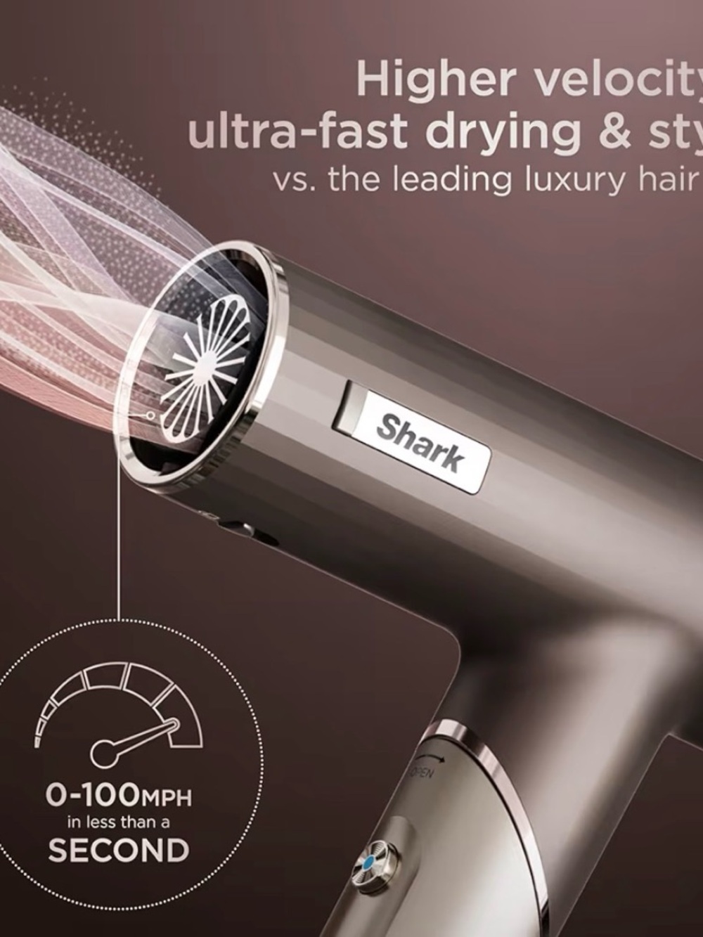 Shark Metallic Brown Professional Hair Dryer - Fast Drying Hair Tool